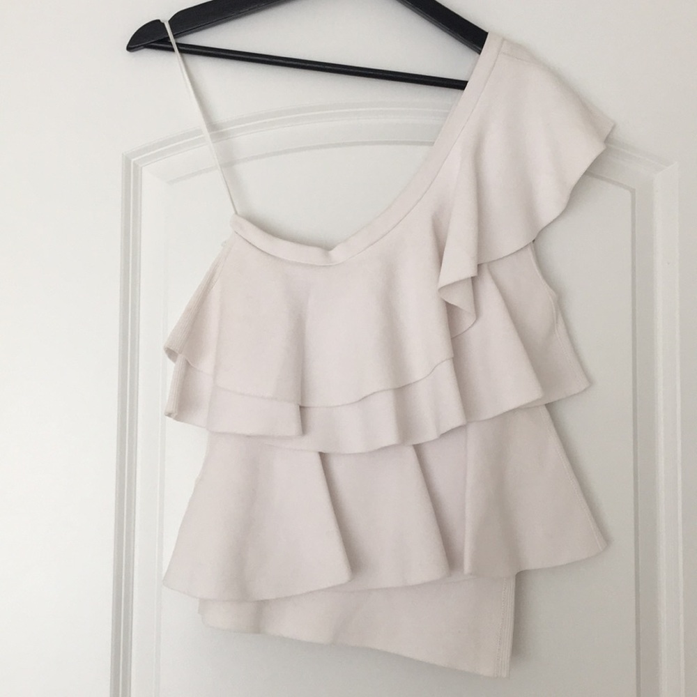 Zadig & Voltaire One Shoulder Ruffle Top